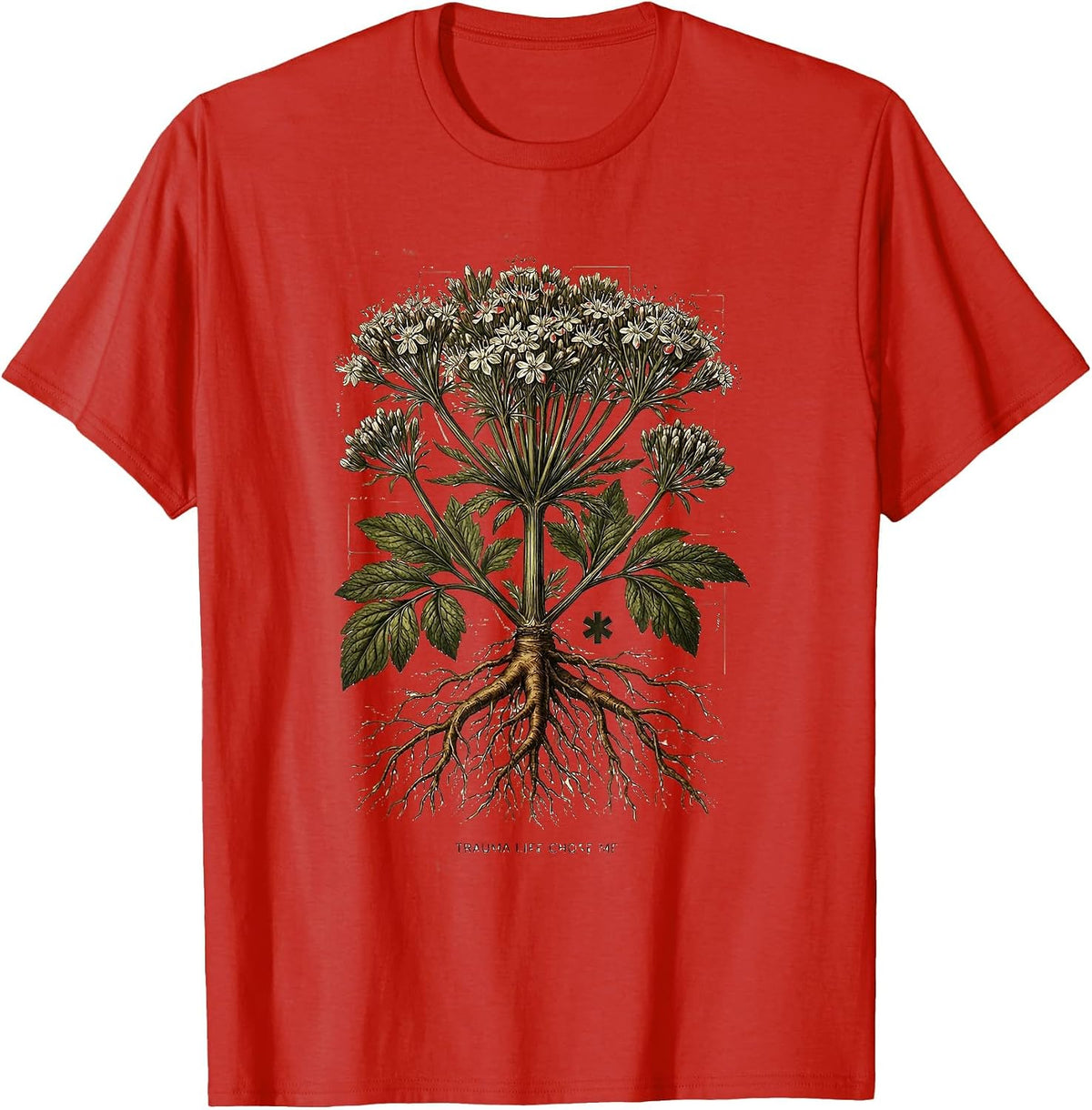 Men's Trauma Life Chose Me EMT Graphic Design T-Shirt - Red