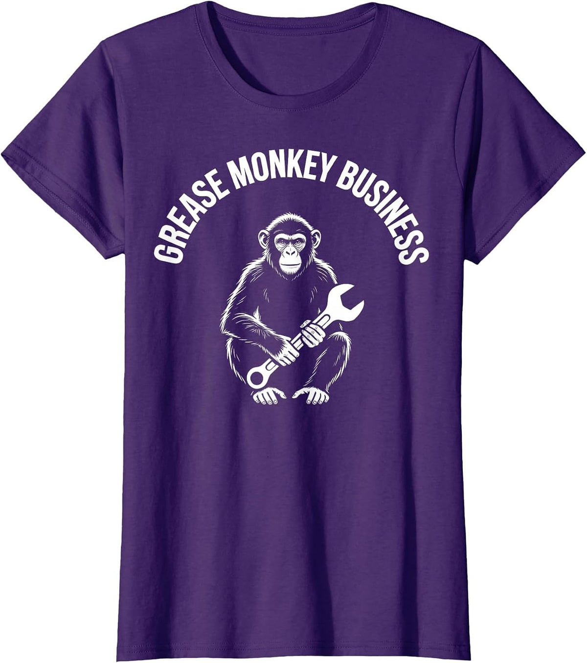 Grease Monkey Business Mechanic Garage Design T-Shirt - Purple