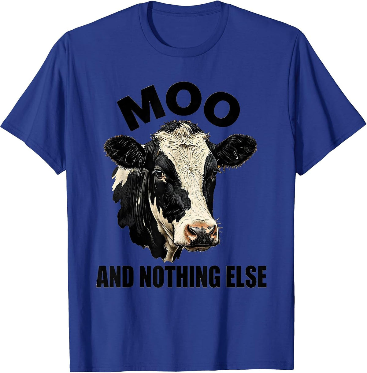 Men's Moo Cow Graphic Design for Animal Lovers T-Shirt - Royal Blue