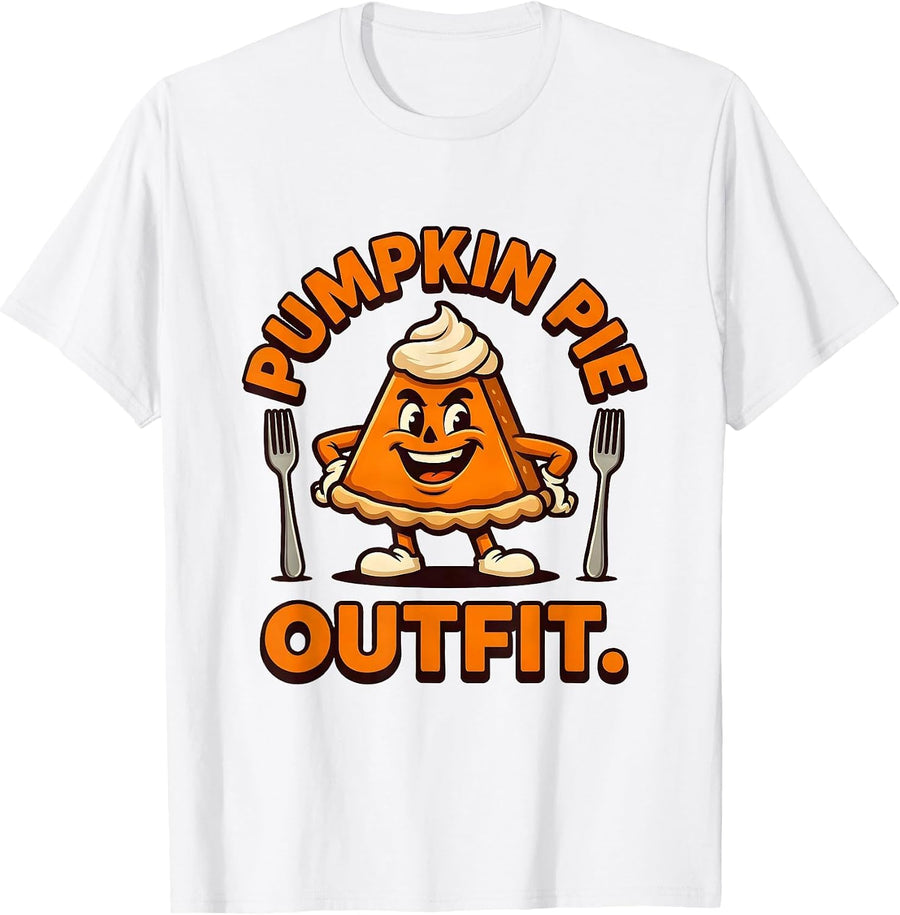 Men's Pumpkin Pie Outfit Funny Thanksgiving Pie Lover Squad T-Shirt - White