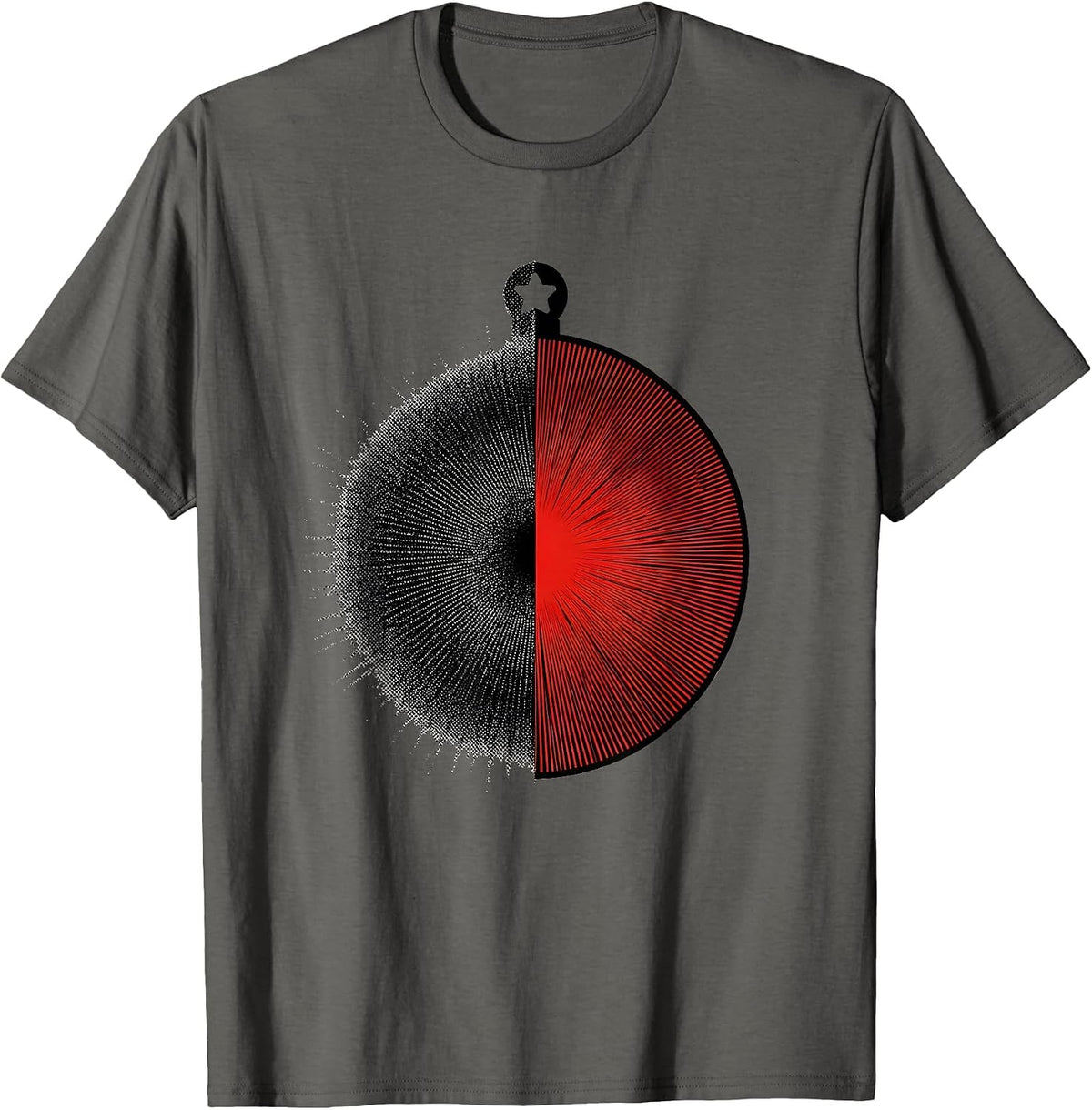 Men's Paired Lensometer Aperture Optometrist Christmas Humor T-Shirt - Asphalt Grey