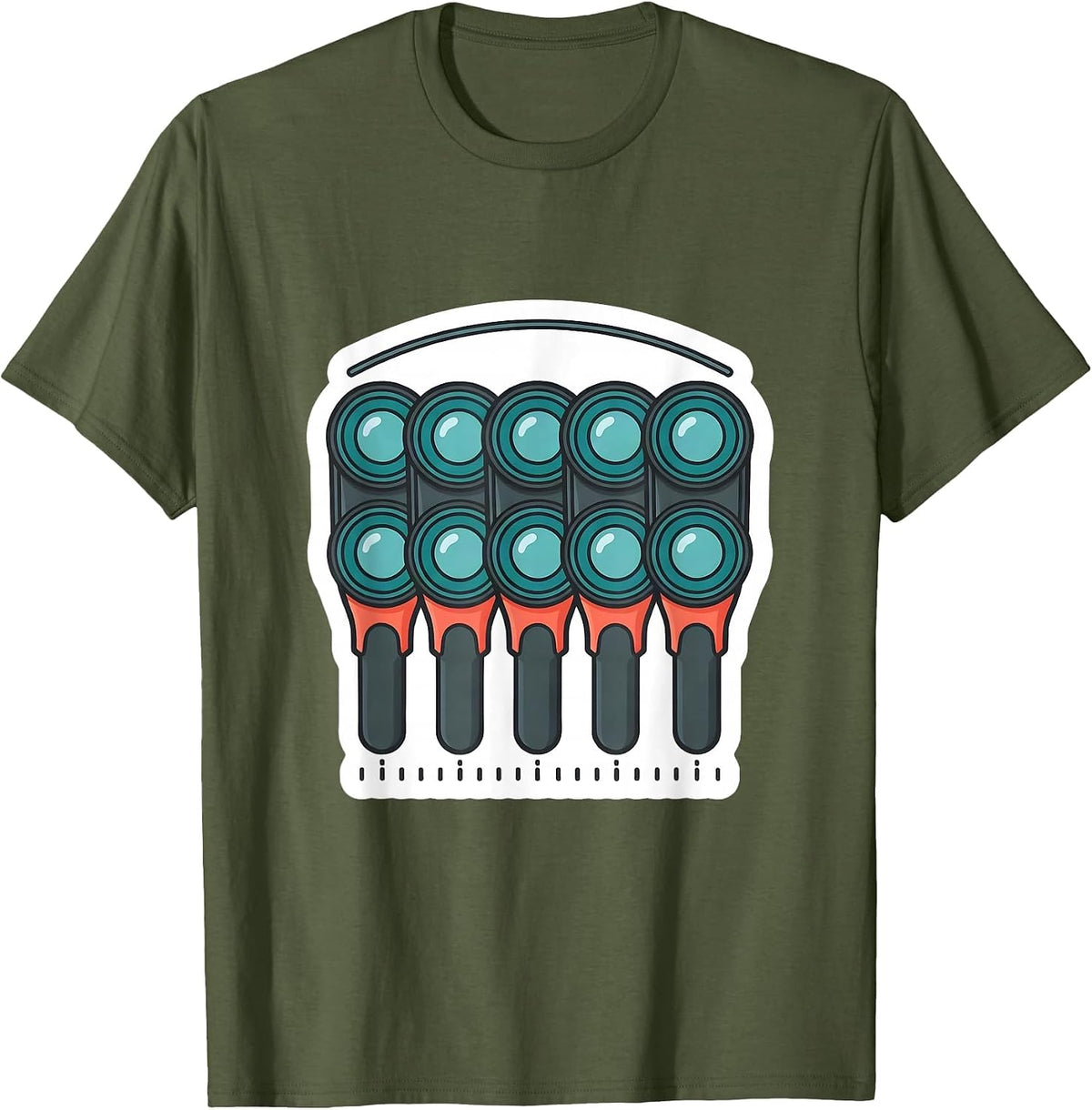 Men's Trial Lens Flipper Sticker Optometrist Eye Doctor Humor T-Shirt - Olive Green