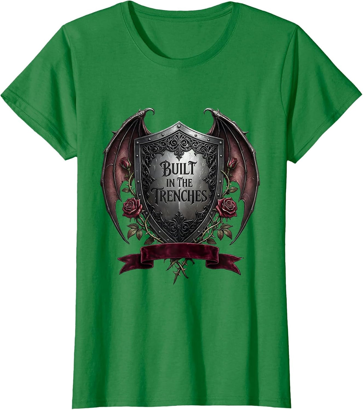 Built in the Trenches Football Lineman Design T-Shirt - Kelly Green