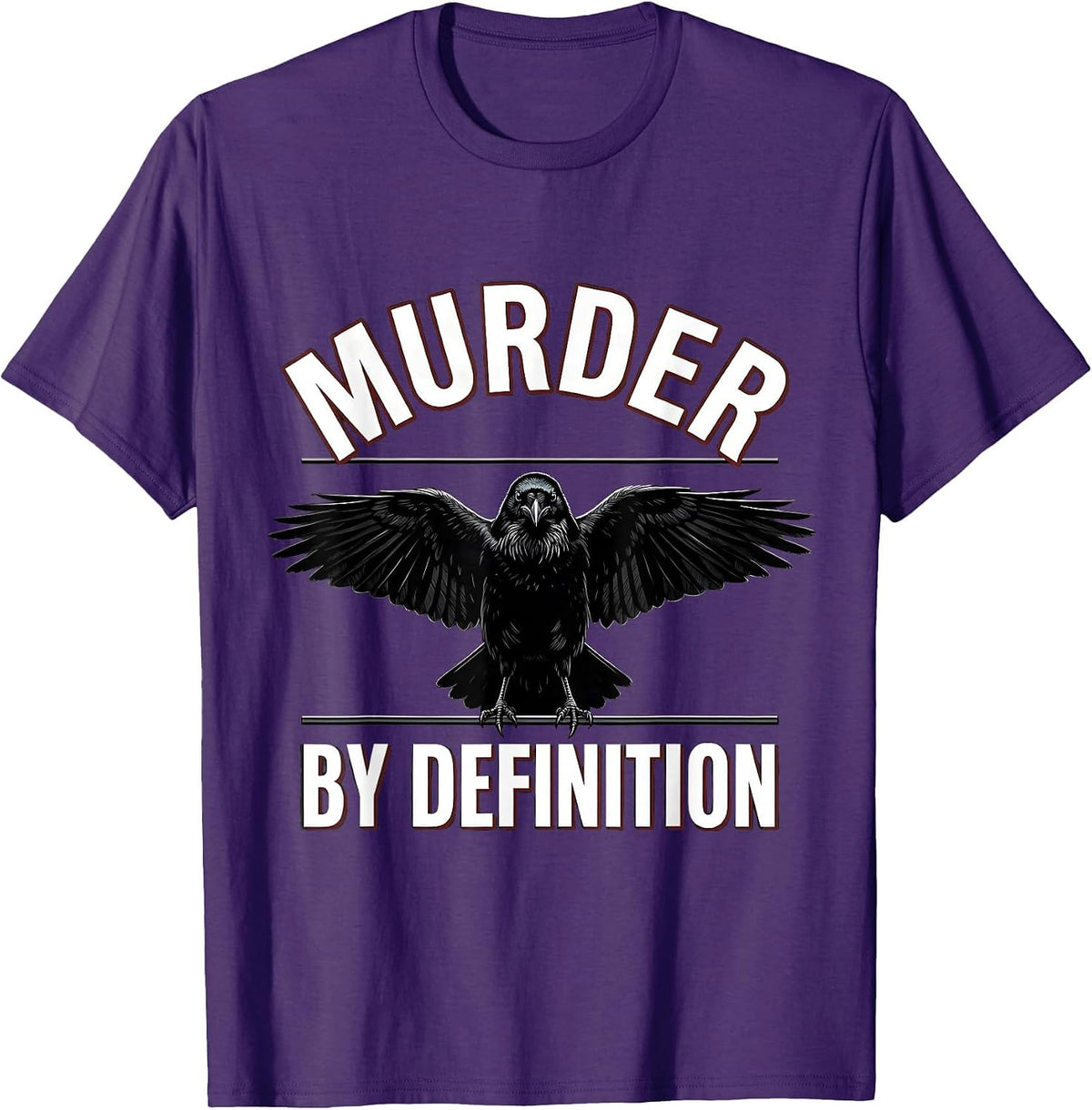 Murder By Definition Gothic Crow Dark Humor Raven Lover T-Shirt - Purple