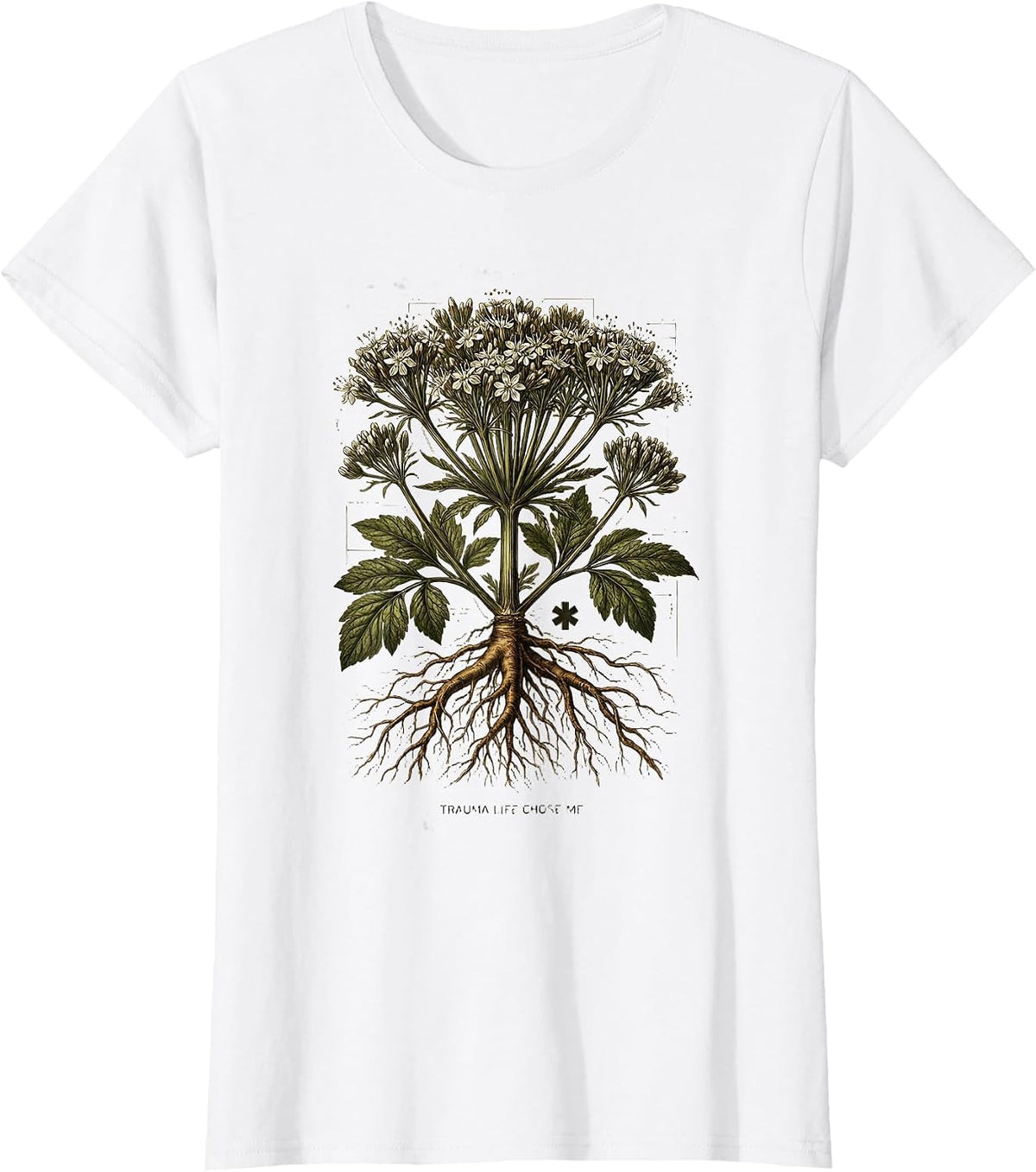 Women's Trauma Life Chose Me EMT Graphic Design T-Shirt - White