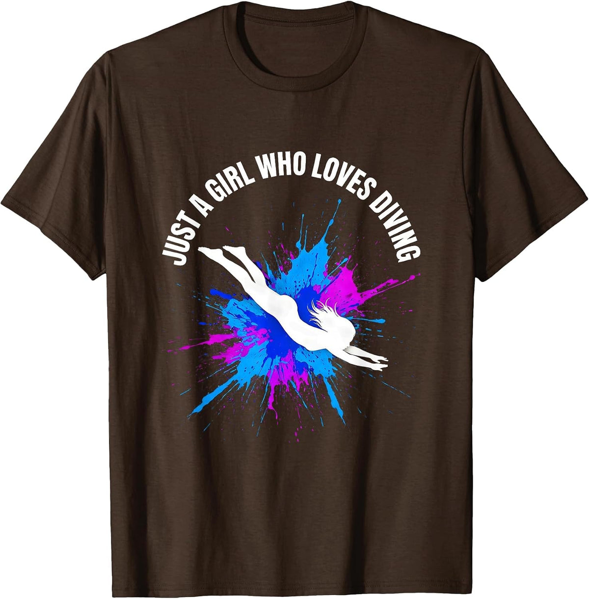 Just A Girl Who Loves Diving Funny Sport Lover Gift T-Shirt - Brown