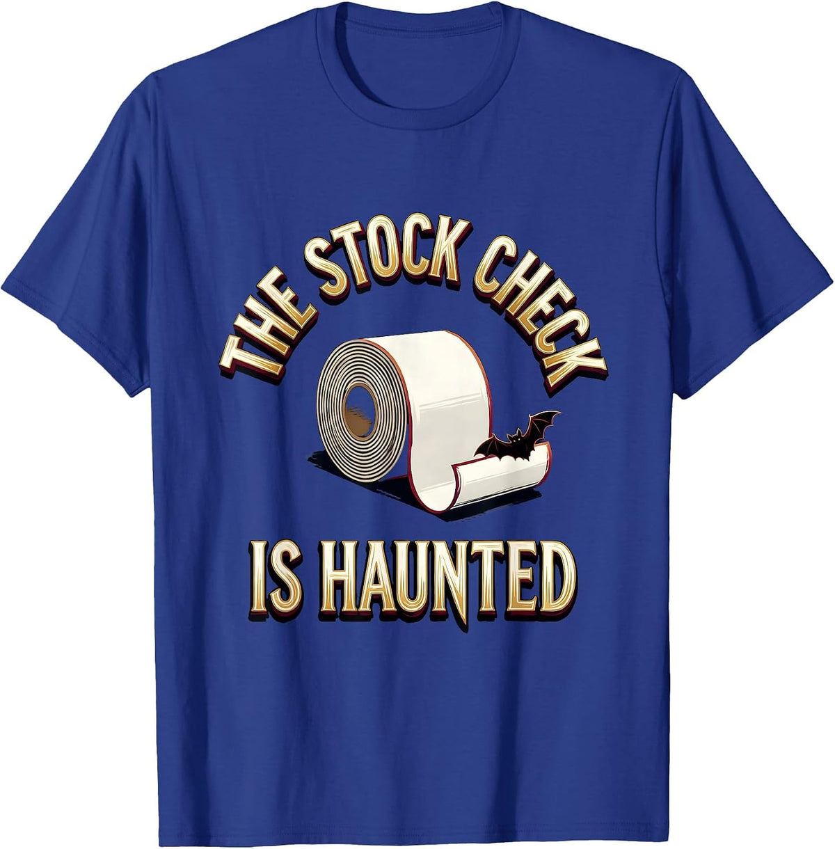 Men's The Stock Check Is Haunted Funny Pharmacy Tech Halloween T-Shirt - Royal Blue