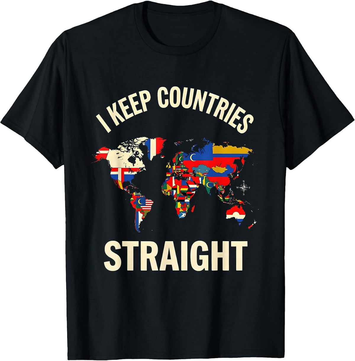 Men's I Keep Countries Straight Geography Enthusiast Teacher T-Shirt - Black