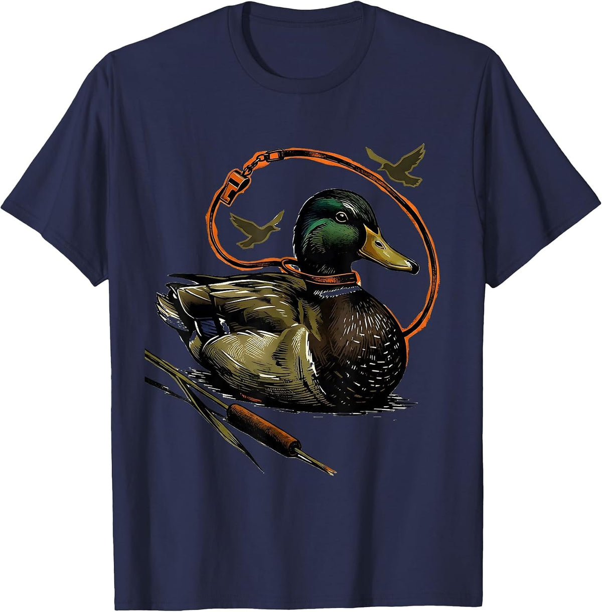Men's Duck Decoy Mallard Hunter Humor Novelty Gift T-Shirt - Navy Blue