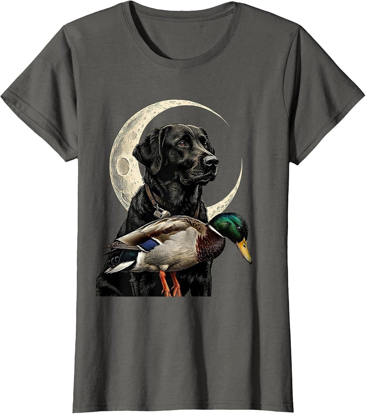 Women's Solemn Retriever Vintage Duck Hunting Hunter Gift T-Shirt - Asphalt Grey