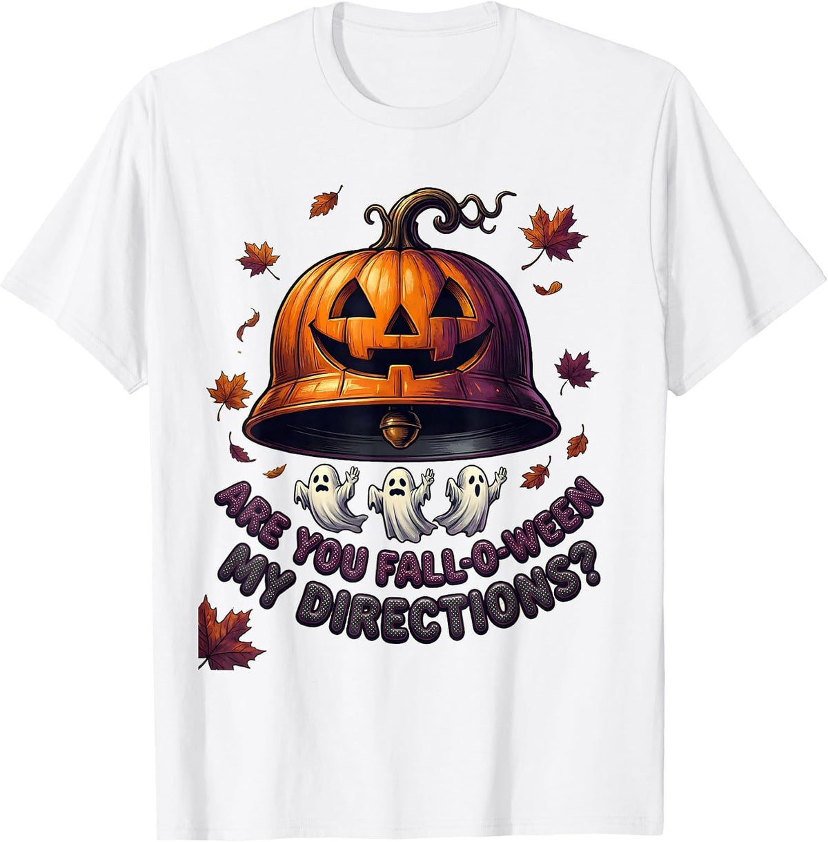 Men's Are You Fall-O-Ween My Directions Teacher Halloween Ghost T-Shirt - White