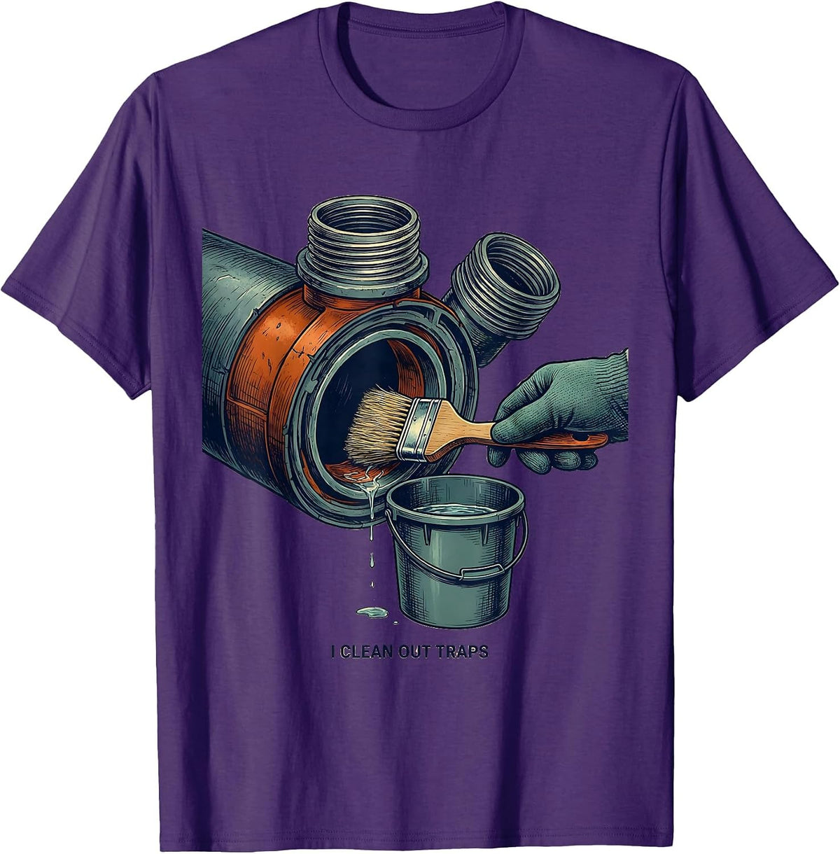 I Clean Out Traps Funny Plumber Pipefitter Steamfitter Gift T-Shirt - Purple
