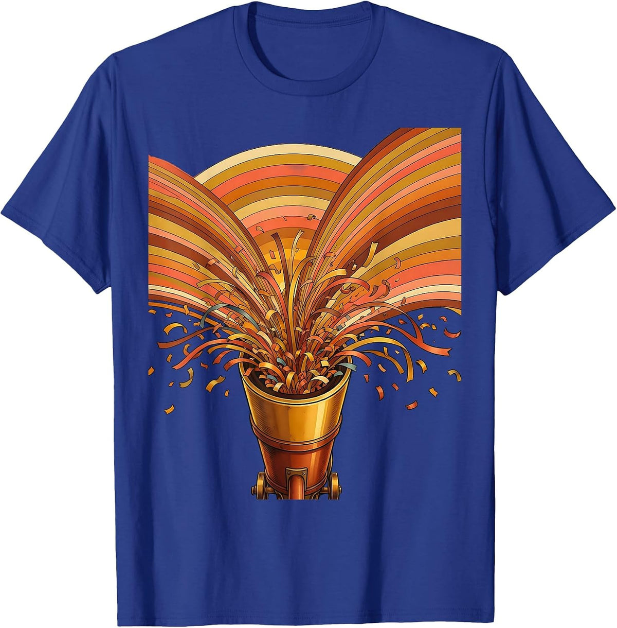 Confetti Cannon Night Sky Celebration Graphic T-Shirt - Royal Blue