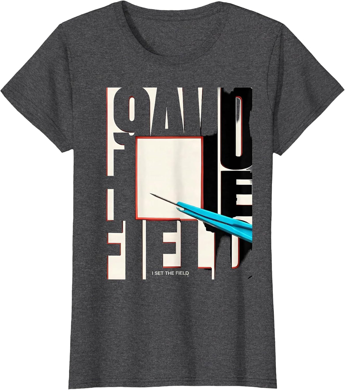 Women's I Set The Field New Wave Surgical Tech Occupational Pride T-Shirt - Dark Heather Grey