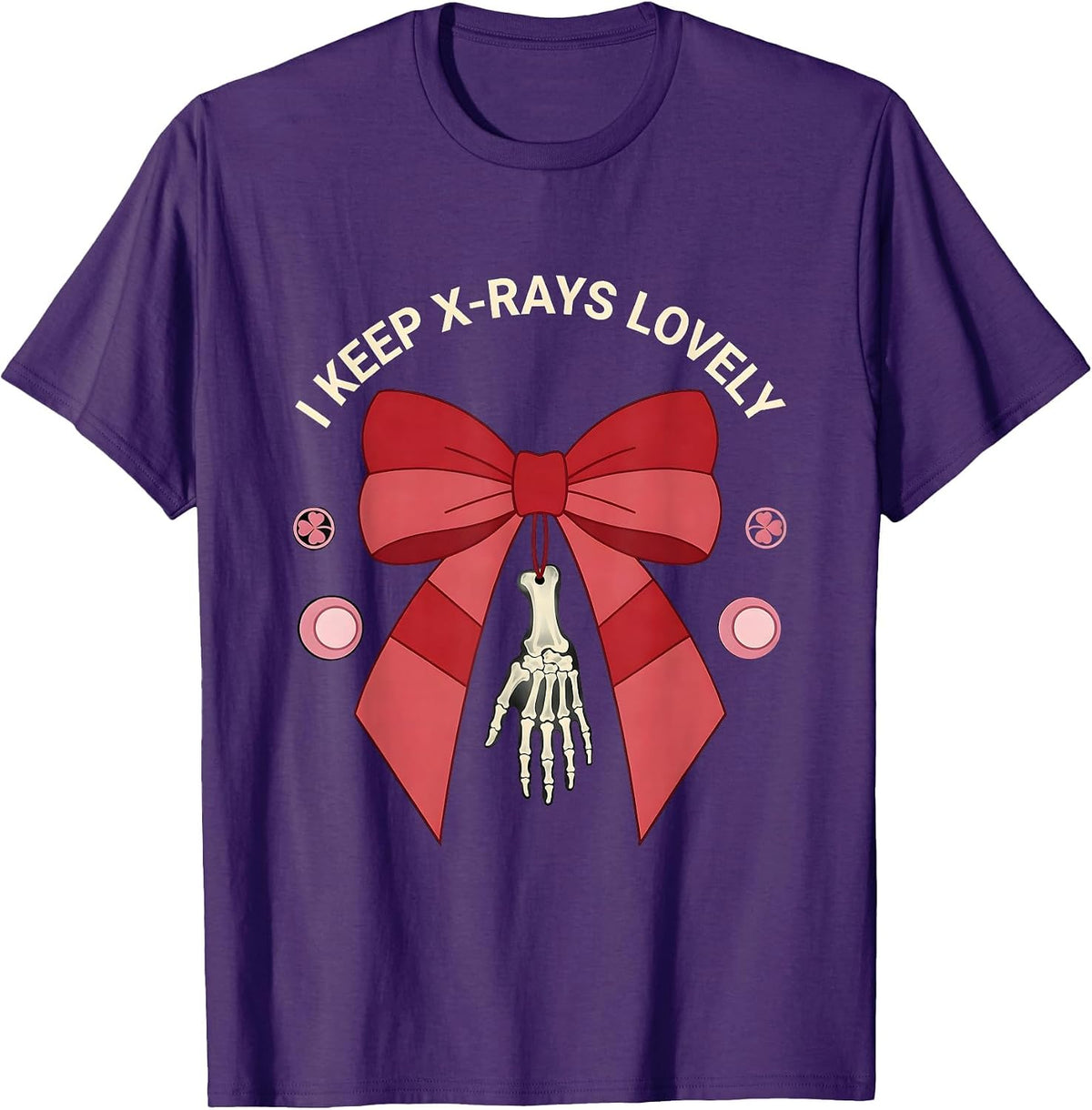 Men's I Keep X-Rays Lovely Coquette Bow Radiology Tech T-Shirt - Purple