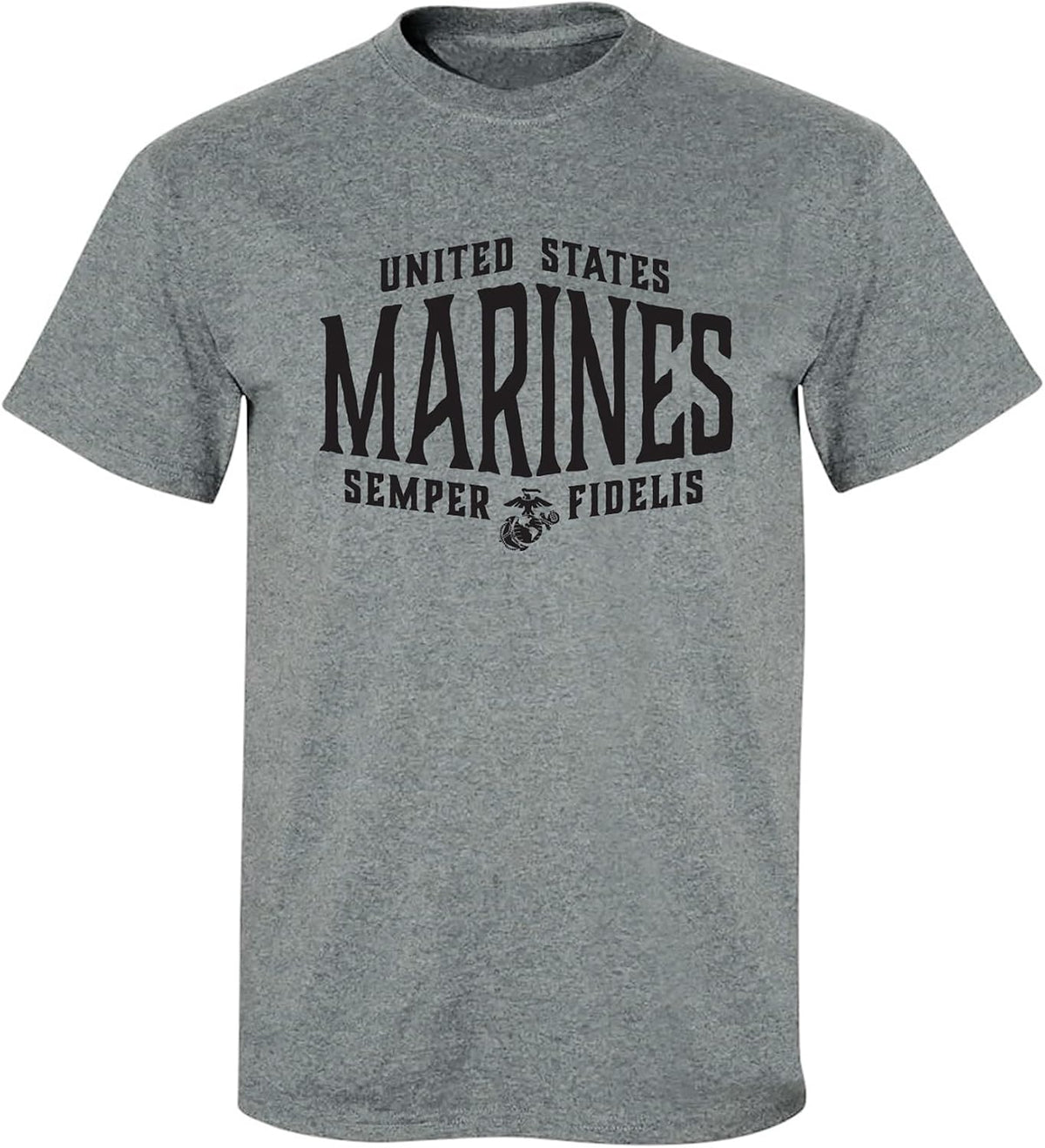 zerogravitee U.S. Marines Semper Fidelis Adult Short Sleeve T-Shirt - Dark Heather