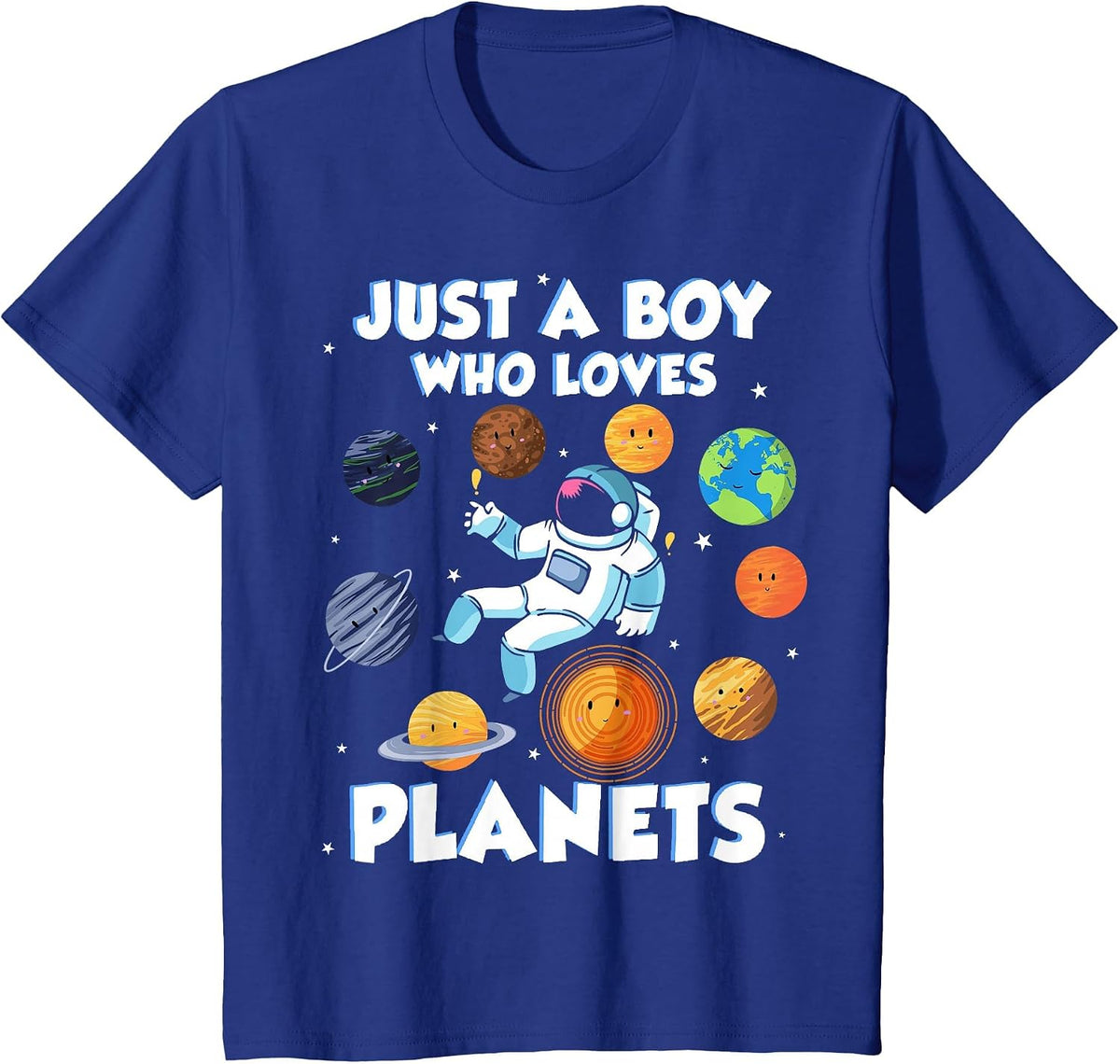 Just a boy who Loves Planets Astrology Science Solarsystem T-Shirt - Royal Blue