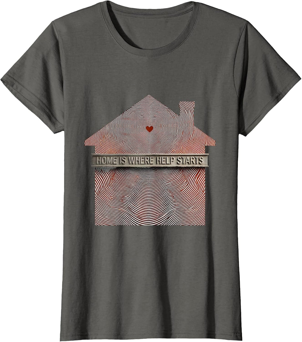 Women's Altruismo Home Is Where Help Starts Design T-Shirt - Asphalt Grey