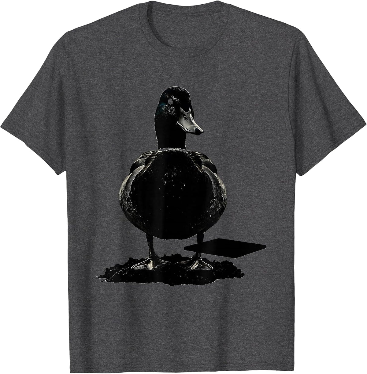 Duck Silhouette Funny Novelty Gift for Duck Lovers T-Shirt - Dark Heather Grey