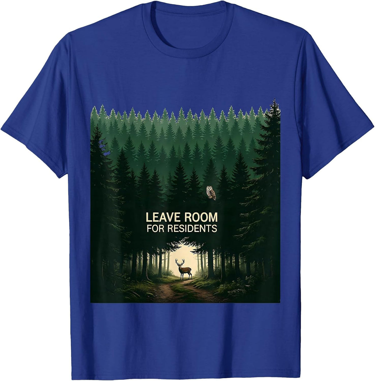 Leave Room For Residents Vintage Forest Wildlife Nature T-Shirt - Royal Blue