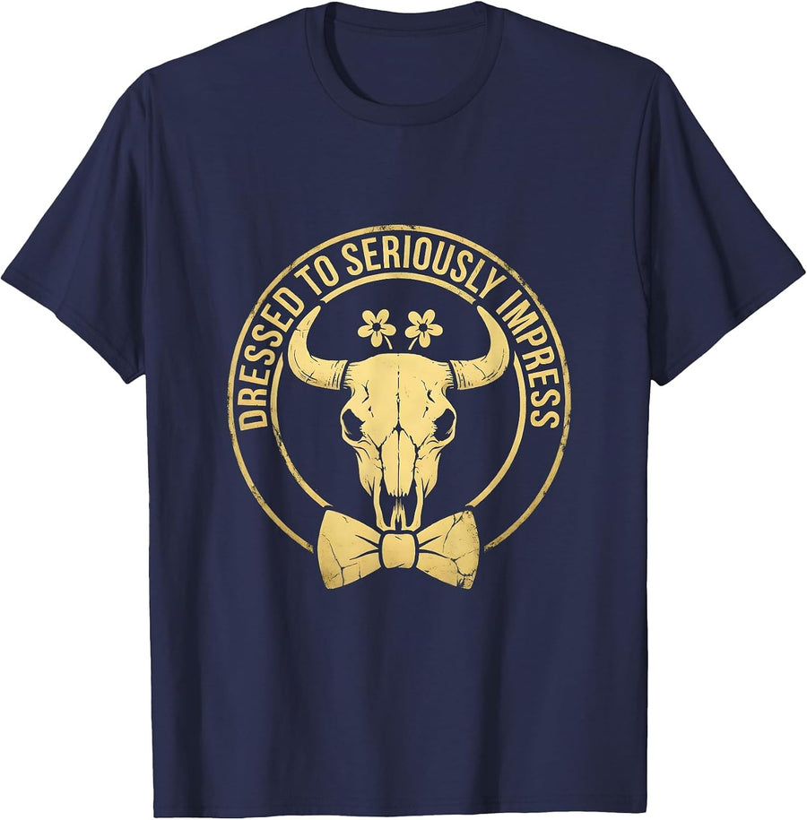 Dressed to Seriously Impress Tuxedo Design T-Shirt - Navy Blue