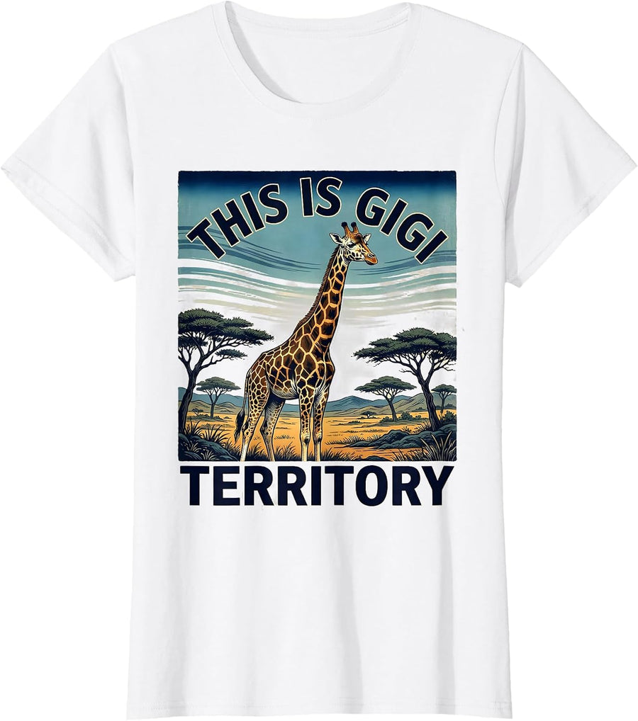 Women's This Is Gigi Territory Proud Grandma Design T-Shirt - White