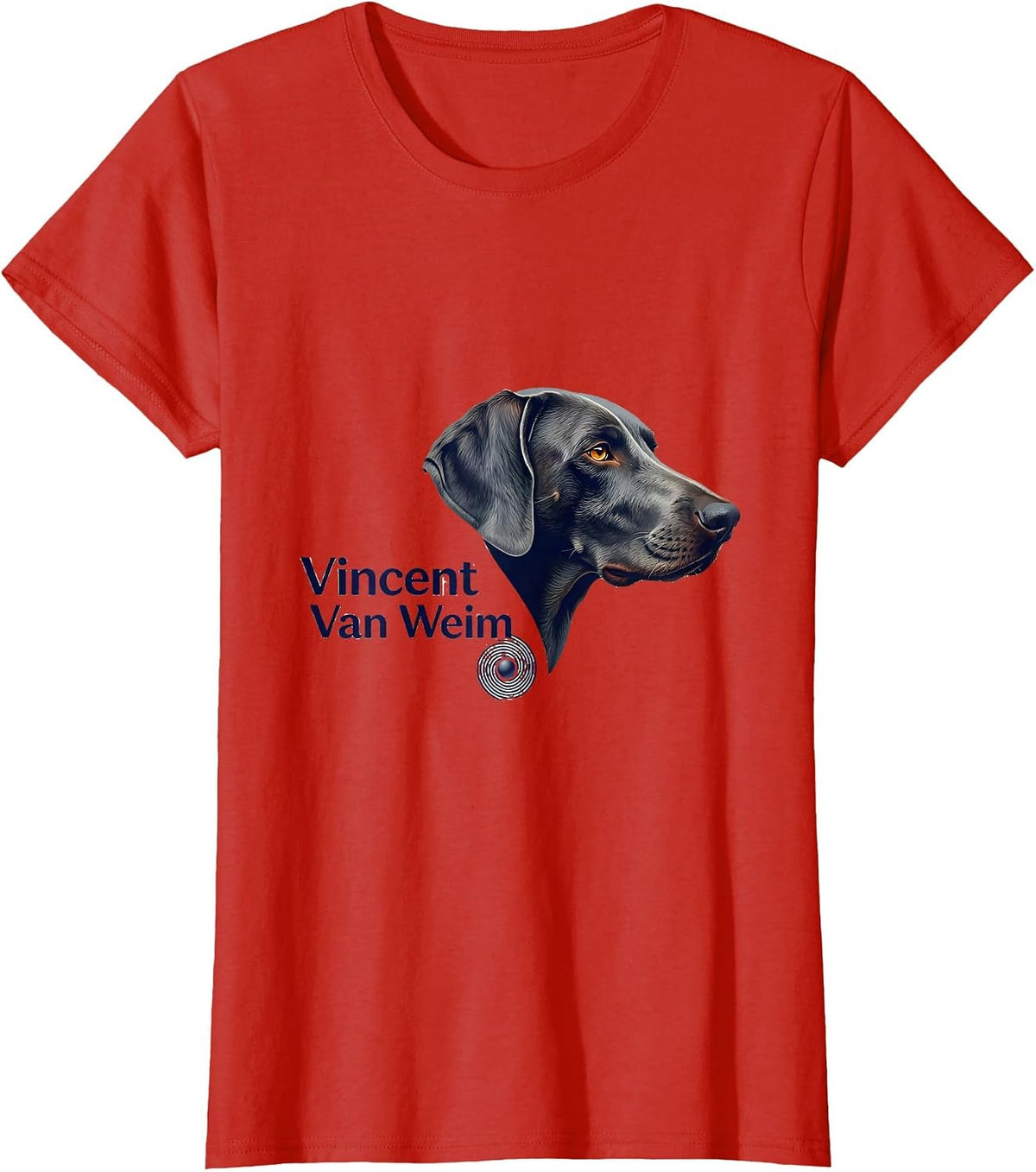 Vincent Van Weim Artistic Weimaraner Portrait Breed Portrait T-Shirt - Red