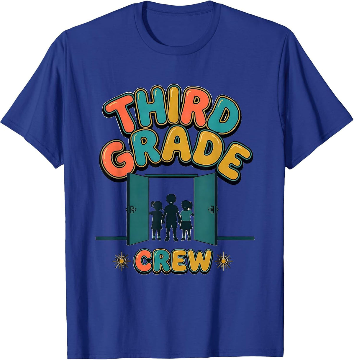 Men's Third Grade Crew Funny Teacher First Day Of School Gift T-Shirt - Royal Blue