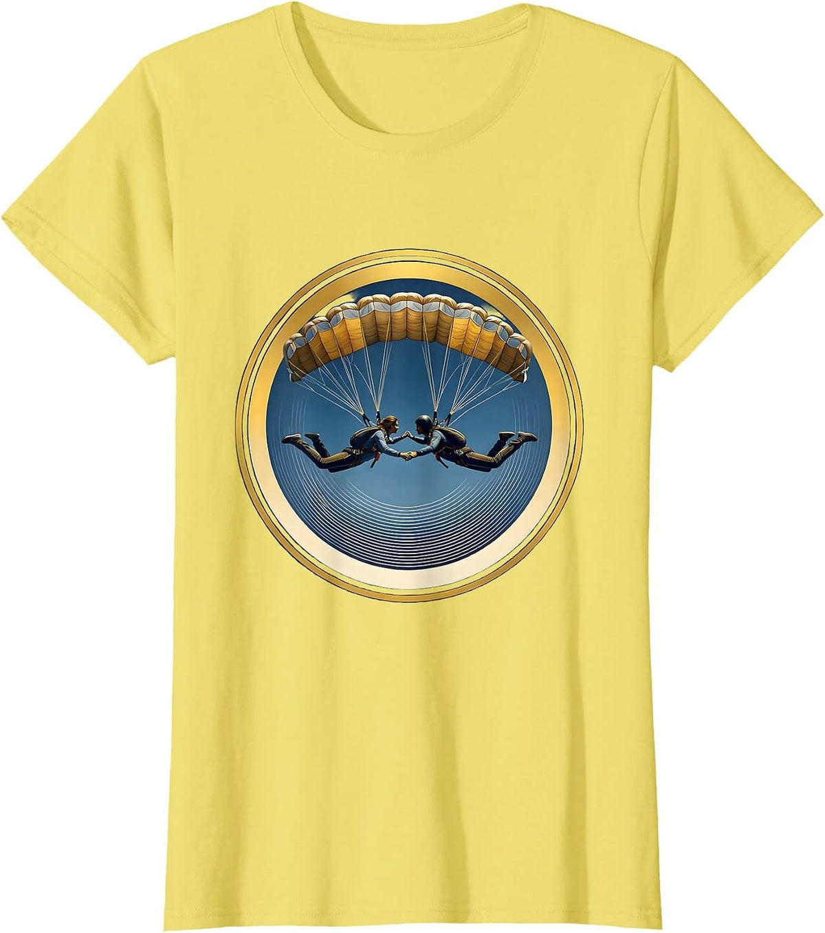 Skydive Formation Duo Graphic Tee T-Shirt - Lemon Yellow