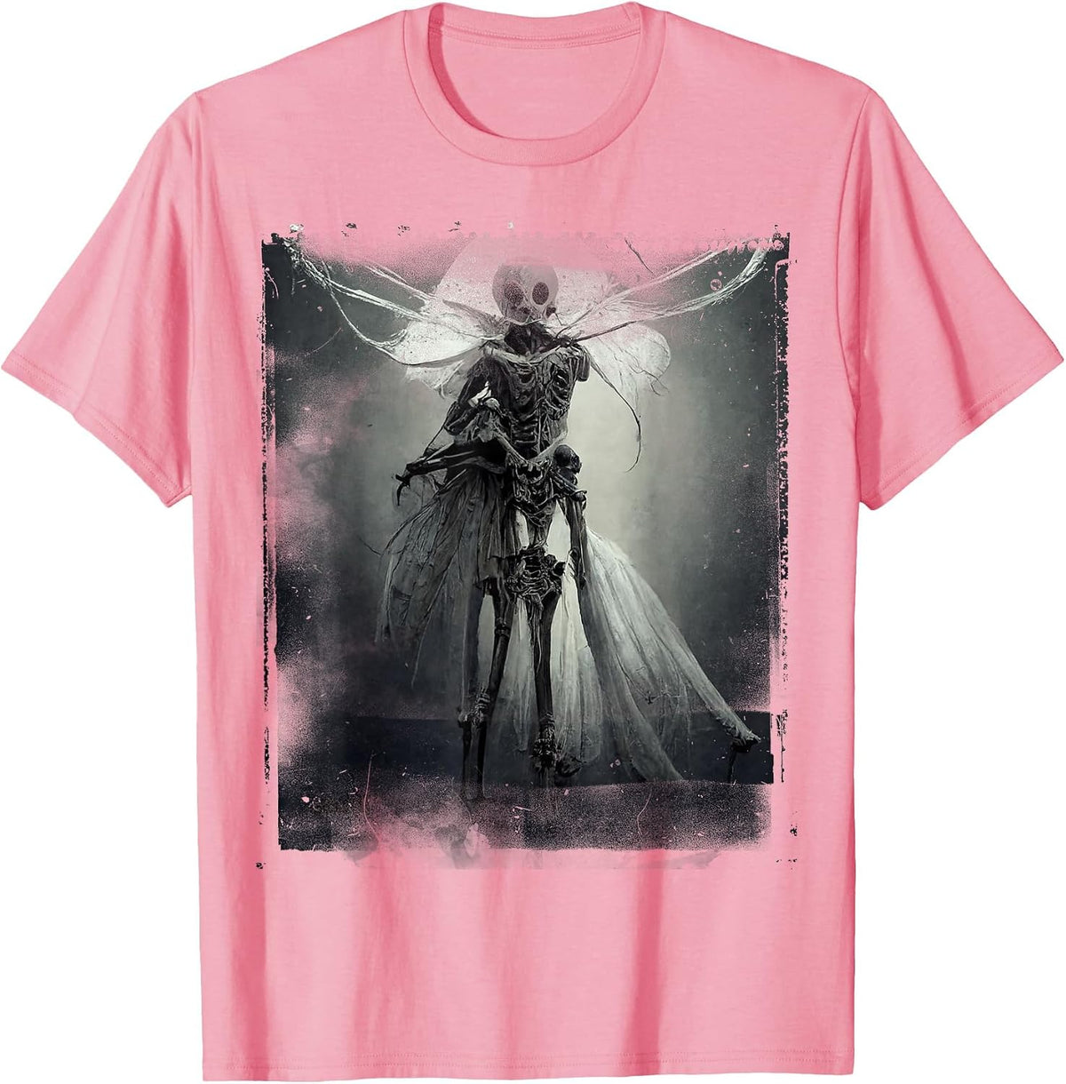 Dark Art Aesthetic Grunge Fairy Gothic Horror T-Shirt - Pink