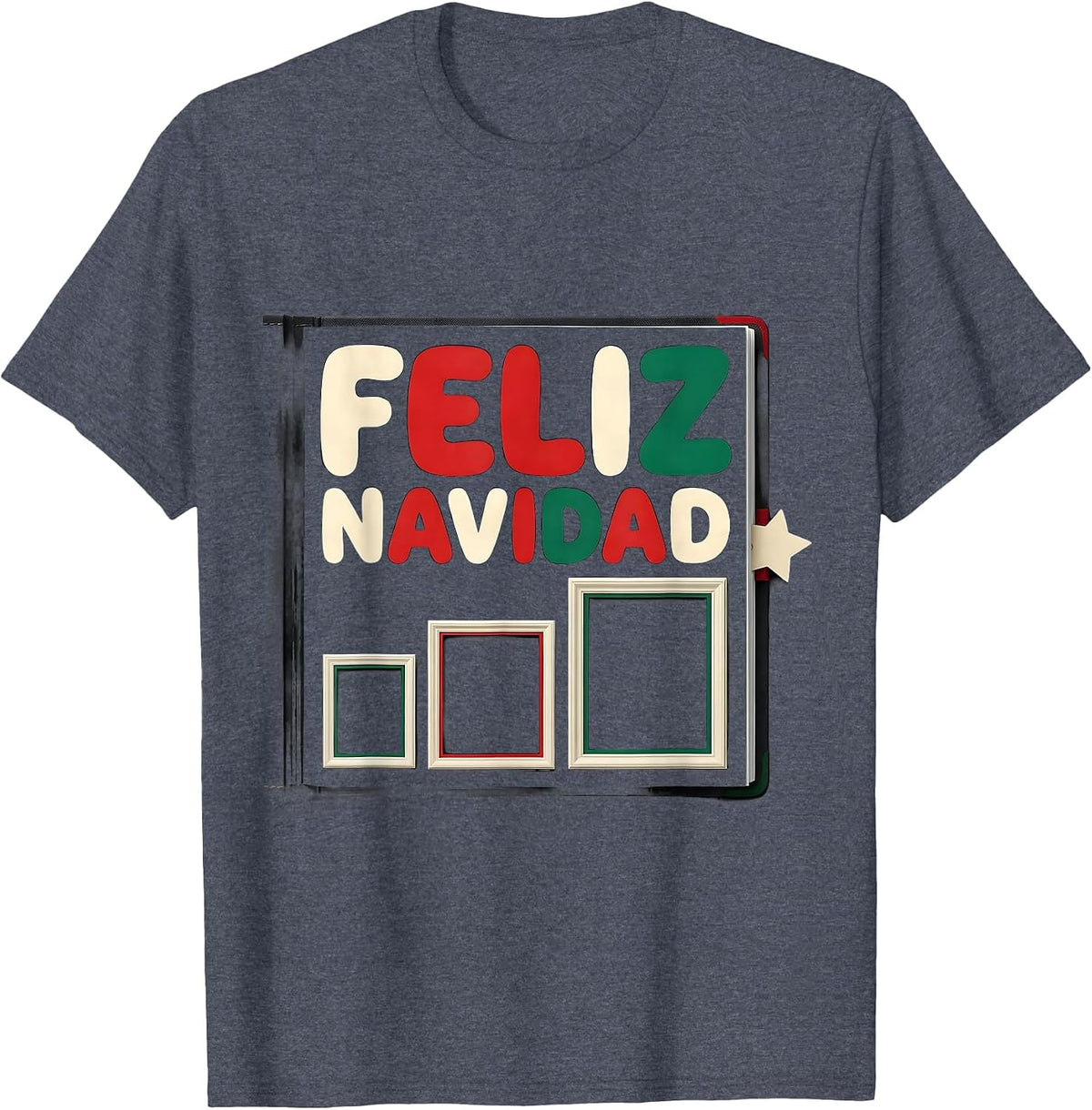 Feliz Navidad Spanish Mexican Family Christmas Matching T-Shirt - Heather Blue