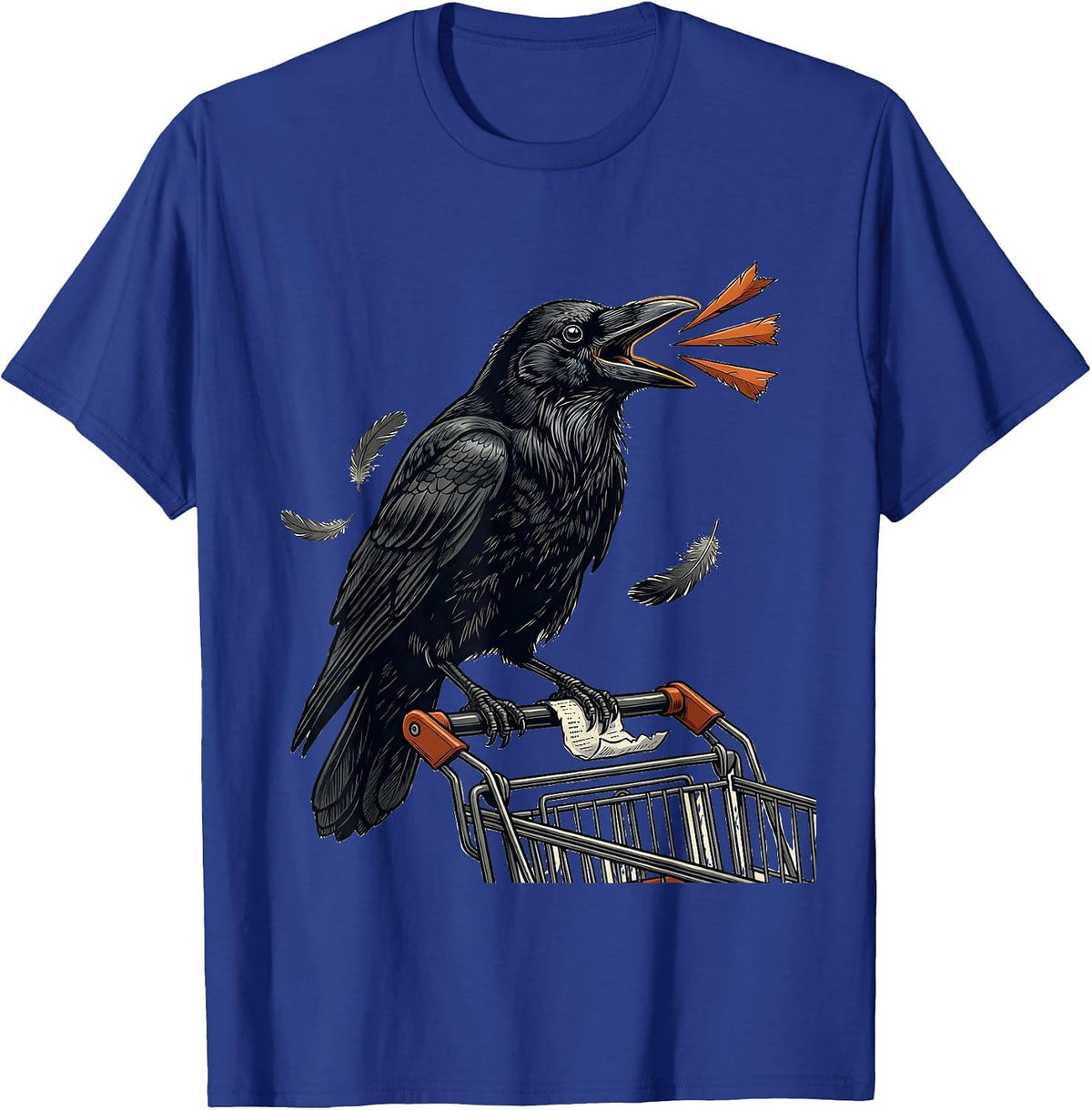 Men's Crow Profanity Pun Humor Gothic Dark Bird Lover T-Shirt - Royal Blue