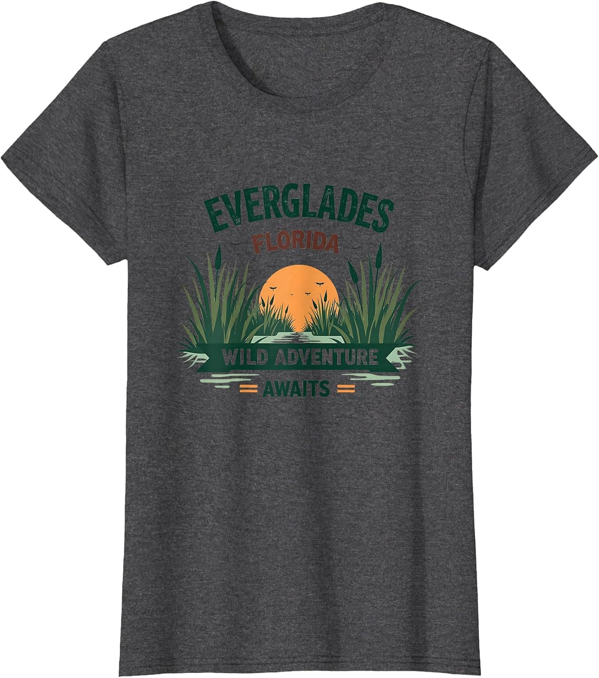 Mademark Florida T-Shirt - Dark Heather Grey-everglades Wild