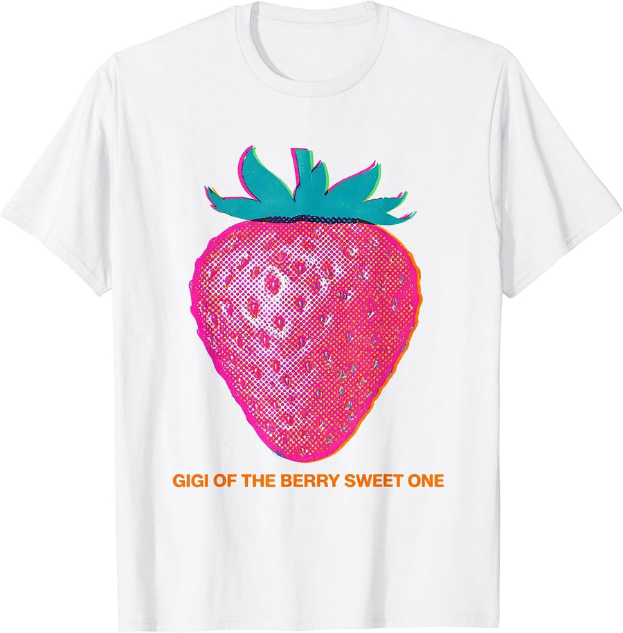 Men's Gigi Of The Berry Sweet One Risograph Strawberry First T-Shirt - White