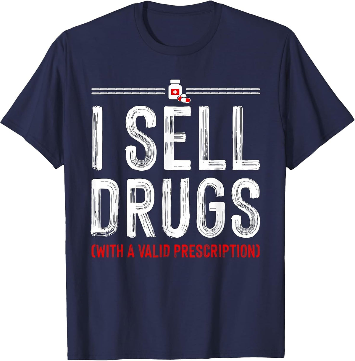 Funny Drug Design Pharmacist Men Women Pharmacy Technician T-Shirt - Navy Blue