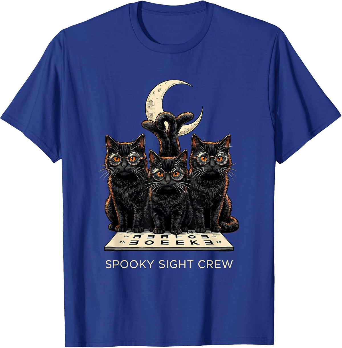 Spooky Sight Crew Funny Optometrist Halloween Eye Doctor T-Shirt - Royal Blue