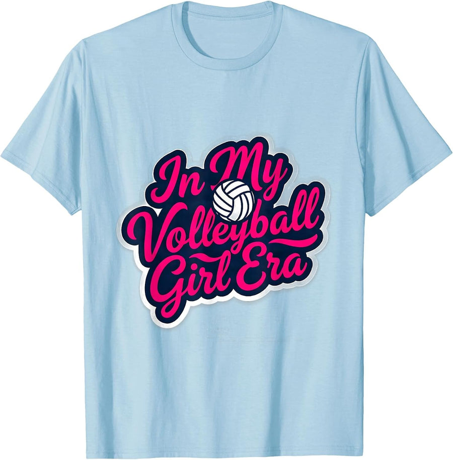 Men's In My Volleyball Girl Era Funny Youth Sports Parent Humor T-Shirt - Baby Blue