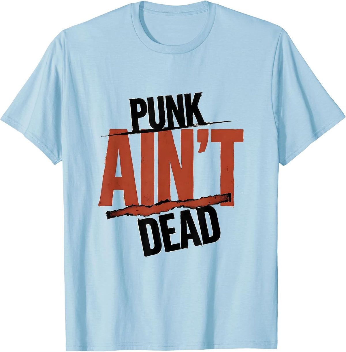 Men's Punk Ain't Dead Vintage Punk Rock Fan Retro Music T-Shirt - Baby Blue