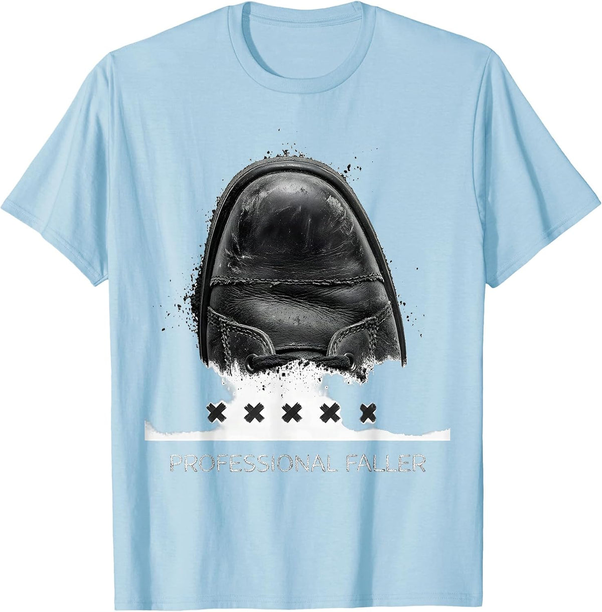 Men's Professional Faller Funny Rock Climbing Bouldering Humor T-Shirt - Baby Blue