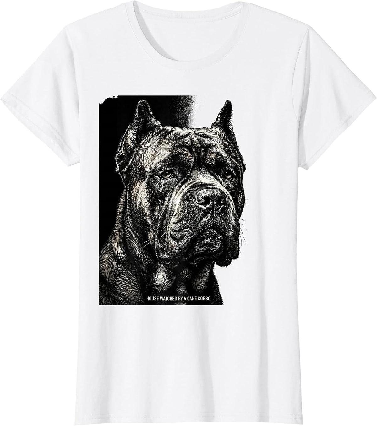 House Watched By A Cane Corso Funny Dog Owner Breed Pride T-Shirt - White