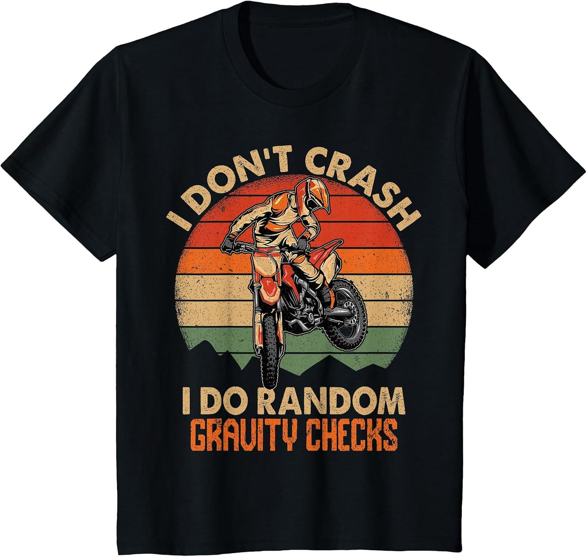 Funny Dirt Bike Shirt Boys Men Motocross Dirt Bike Rider T-Shirt - Black