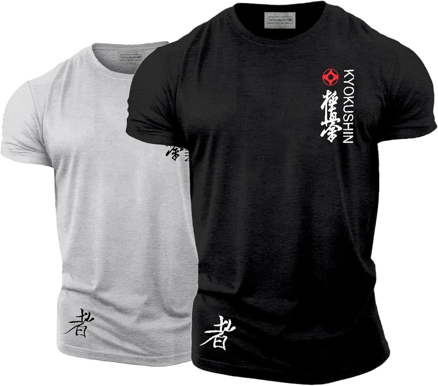 T-Shirt Kyokushin Warrior Logo Round Neck Half Sleeves T-Shirt (S-3XL) - Black