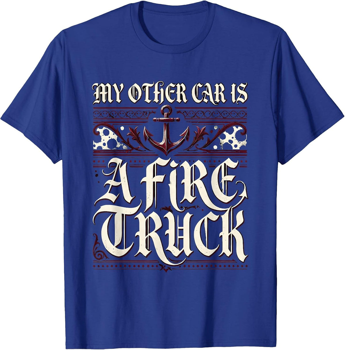 My Other Car Is A Fire Truck Dalmatian Design T-Shirt - Royal Blue