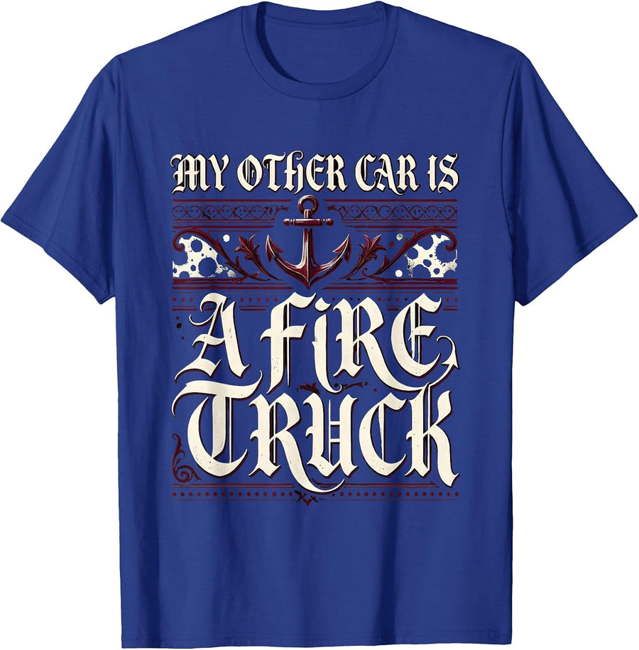 My Other Car Is A Fire Truck Dalmatian Design T-Shirt - Royal Blue
