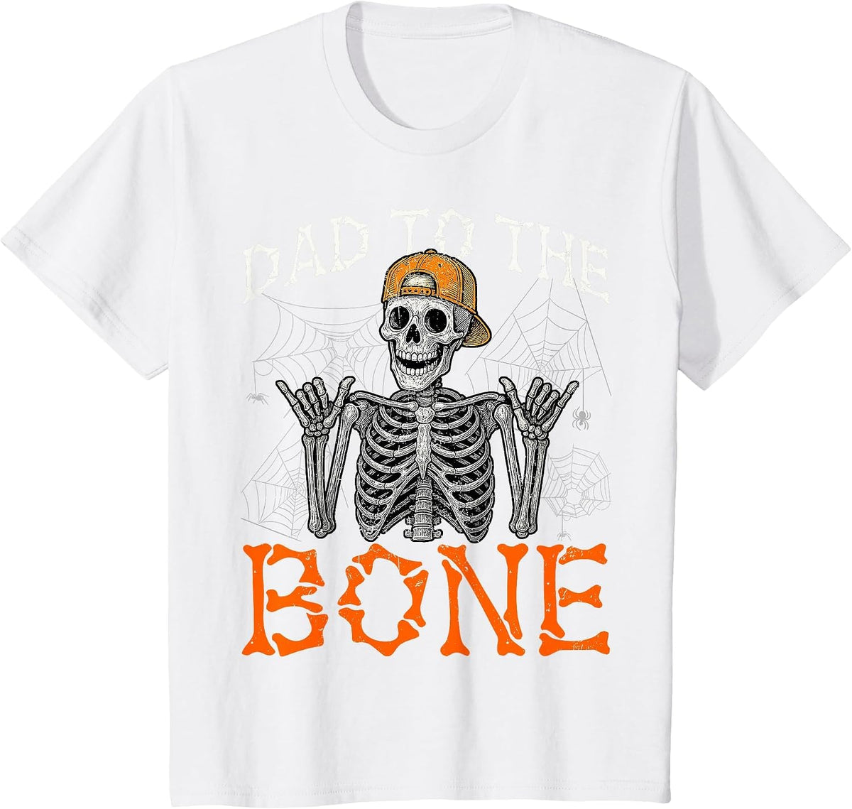 Funny Rock Dad to The Bone Skeleton Halloween Costumes Men T-Shirt - White