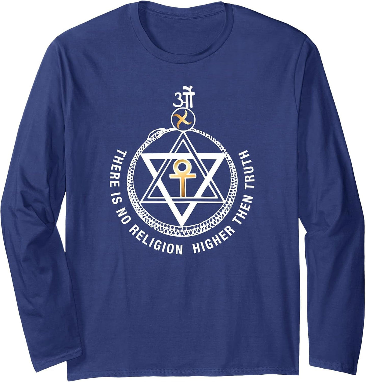 Theosophical Society Seal ~ Theosophy Society Long Sleeve T-Shirt - Adult Unisex Navy Blue