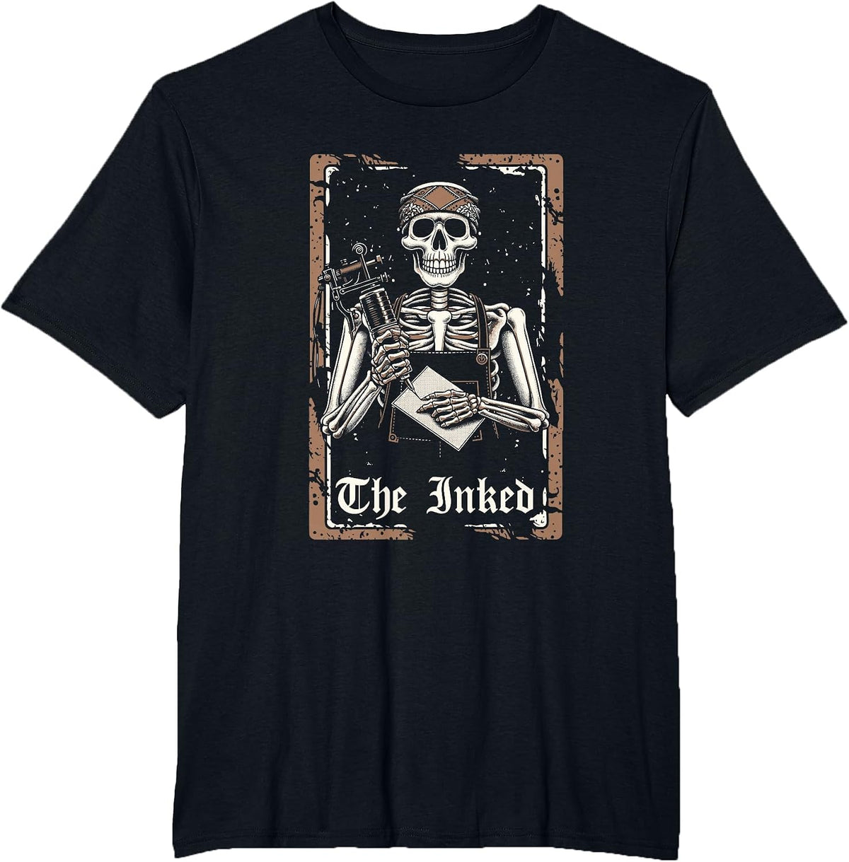 Tattoo Artist Tattooist Tattoos - Skeleton Tarot Card T-Shirt - Black