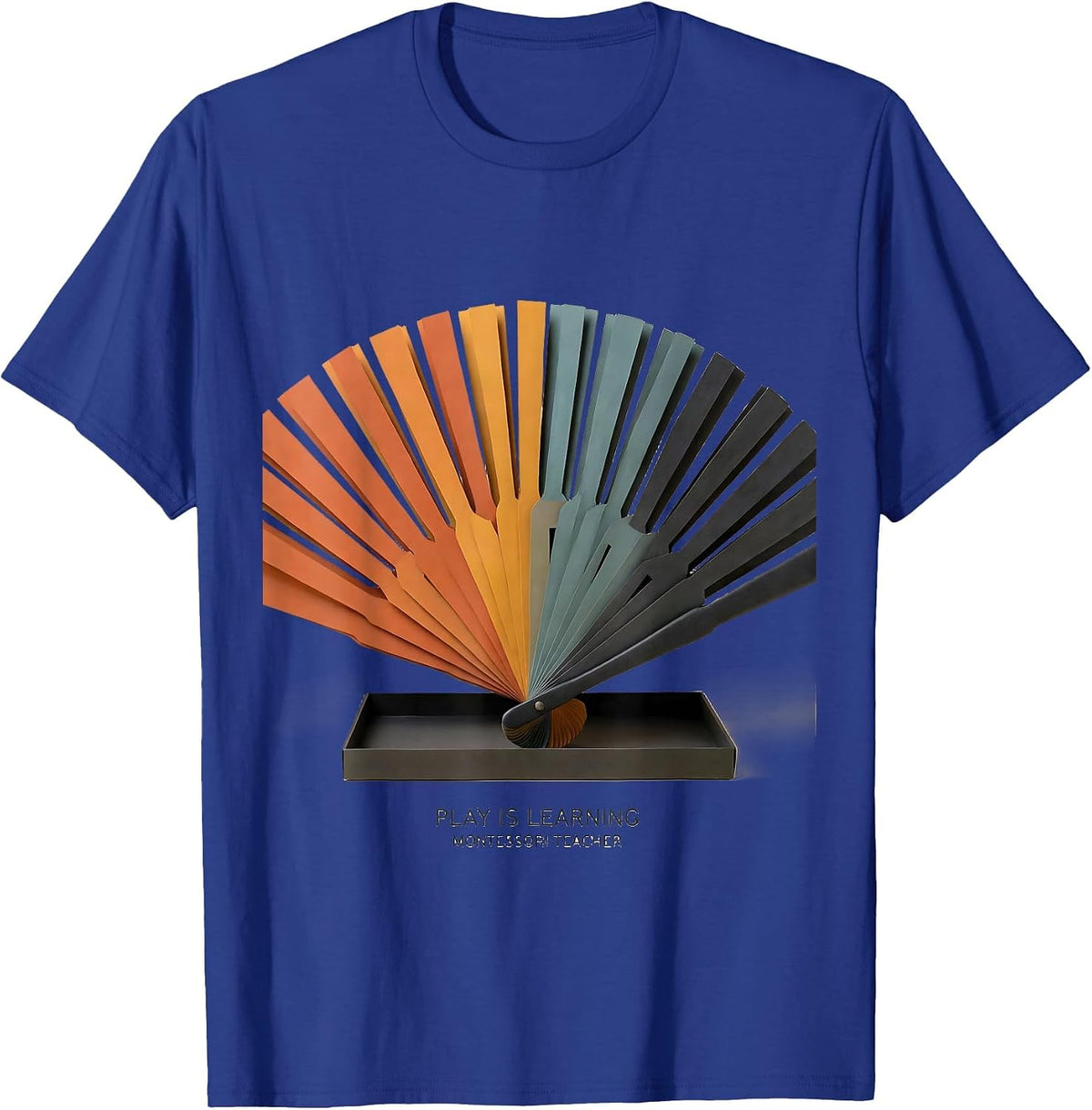 Men's Play Is Learning Montessori Teacher Preschool Educator T-Shirt - Royal Blue