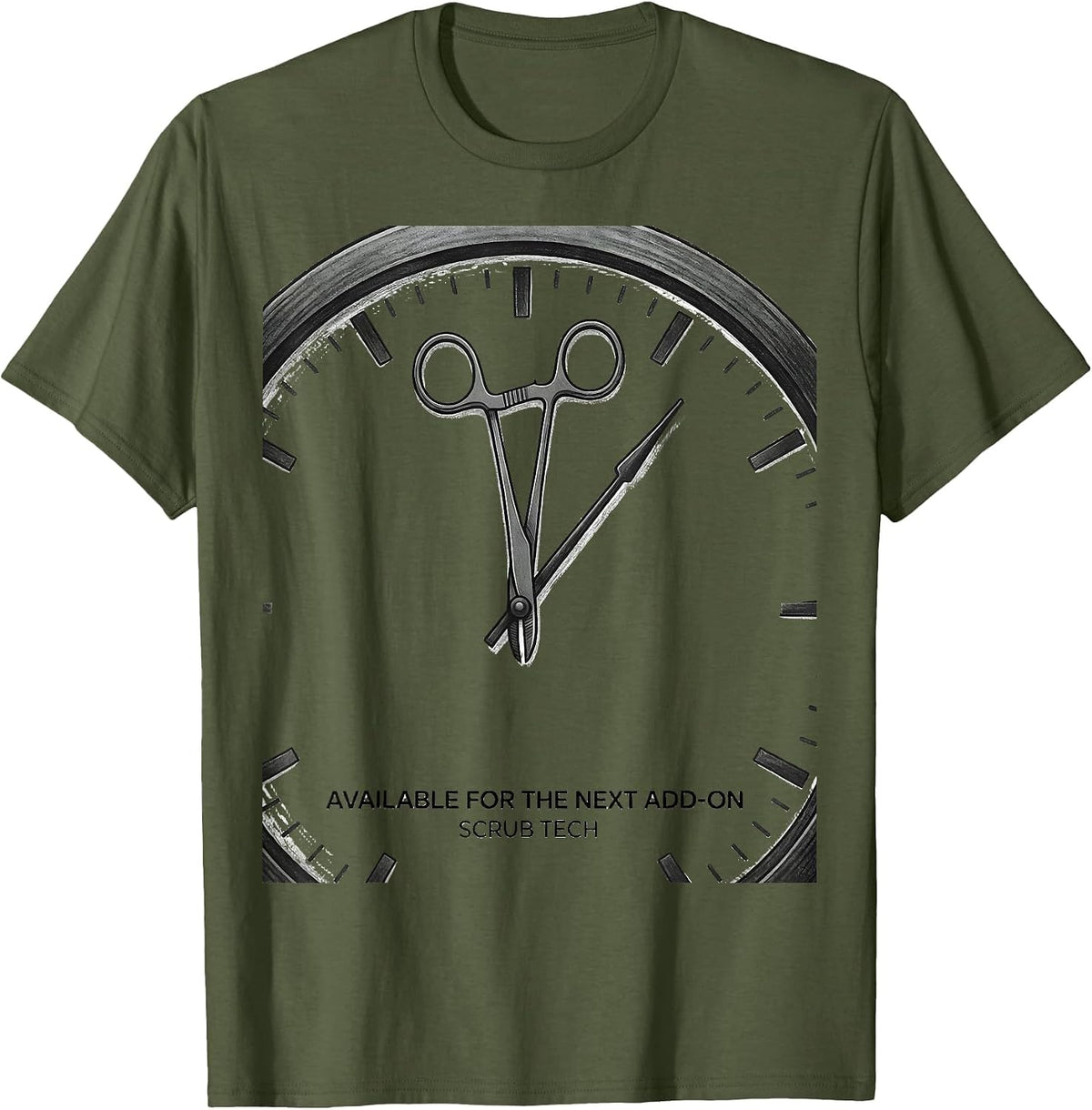 Men's Available For The Next Add-On Scrub Tech Surgical T-Shirt - Olive Green