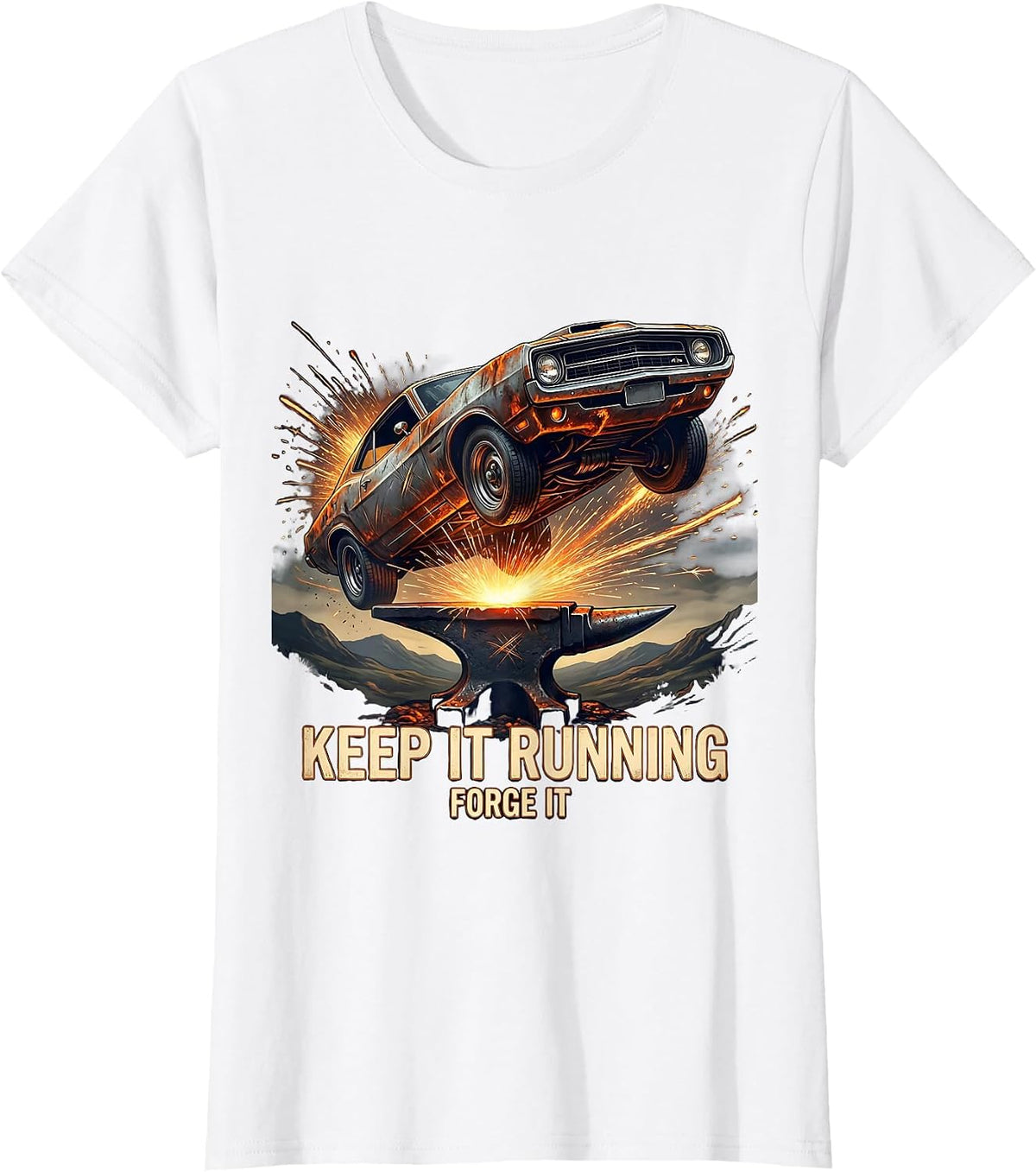 Valley Forge Automotive Keep It Running Forge It T-Shirt - White